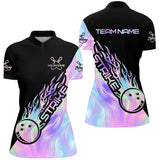 Maxcorners Bowling And Pins Customized Name 3D Shirt For Women