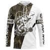 Maxcorners Custom Bass Fishing Tattoo Grass Camo Long Sleeve Tournament Fishing Shirts, Bass Fishing Jerseys LM0201