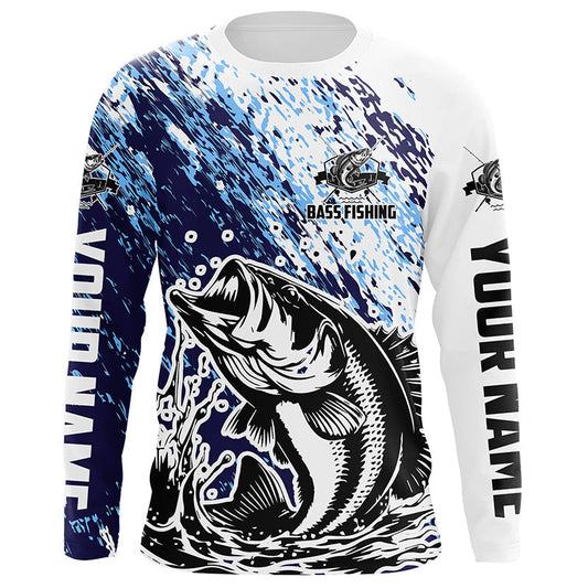 Maxcorners Custom Bass Fishing Jerseys, Largemouth Bass Tournament Long Sleeve Fishing Shirts LM0201