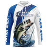 Maxcorners Custom Bass Long Sleeve Fishing Shirts, Bass Fishing Tournament Shirts | Blue LM0201