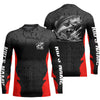 Maxcorners Personalized Largemouth Bass Fishing Jerseys, Bass Long Sleeve Tournament Fishing Shirts | Red LM0201