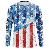 Maxcorners American Flag Custom Long Sleeve Uv Protection Fishing Shirts, Patriotic Fishing Jersey 4 LM2408