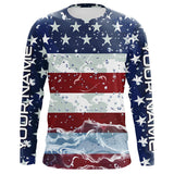 Maxcorners American Flag Custom Long Sleeve Uv Protection Fishing Shirts, Patriotic Fishing Jersey 3 LM2408