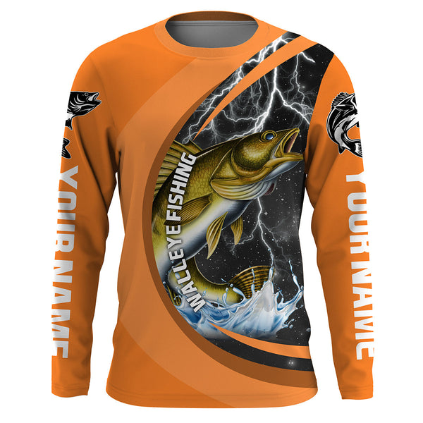 Maxcorners Customized Name Walleye Fishing 3D Shirts