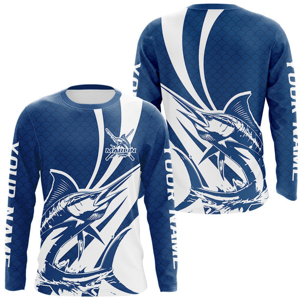 Maxcorners Custom Marlin Fishing Saltwater Long Sleeve Shirts, Marlin Fishing Jerseys LM0607