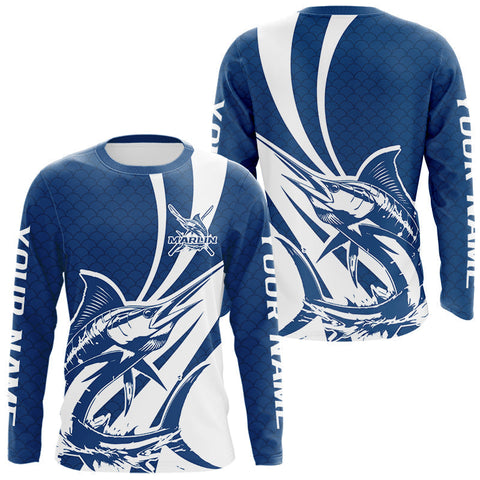 Maxcorners Custom Marlin Fishing Saltwater Long Sleeve Shirts, Marlin Fishing Jerseys LM0607
