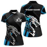 Maxcorners Custom Black And Blue Dragon Bowling Jerseys, Bowling Team Men Polo Shirts Bowlers Outfit