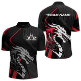 Maxcorners Custom Black And Red Dragon Bowling Jerseys, Bowling Team Men Polo Shirts Bowlers Outfit