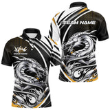 Maxcorners Custom Black And Yellow Dragon Bowling Team Polo Shirts For Men, Dragon Bowling Jerseys