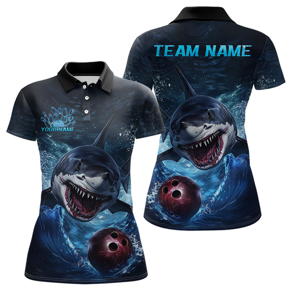 Maxcorners Custom Shark Bowling Polo Shirts Shark Bowling Team Shirt Bowler Outfits