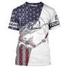 Maxcorners Personalized American Flag Fish Skull Fishing Shirts, Patriotic Long Sleeve Fishing Shirt LM0501