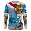 Maxcorners Florida Great Barracuda Custom Long Sleeve performance Fishing Shirts, Florida Flag Fishing jerseys LM0201