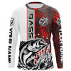 Maxcorners Pesonalized Largemouth Bass Fishing Jerseys, Bass Long Sleeve Tournament Fishing Shirts | Red Camo LM0201
