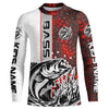 Maxcorners Pesonalized Largemouth Bass Fishing Jerseys, Bass Long Sleeve Tournament Fishing Shirts | Red Camo LM0201