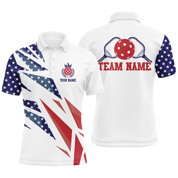 MaxCorners Pickleball Patriotic Customized Name, Team Name 3D Polo Shirt For Men