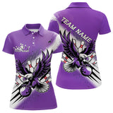 Maxcorners Custom Purple Eagle Bowling Jerseys, Eagle Bowling Men & Women Polo Shirts Team Uniform Bowlers Outfit