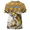 Maxcorners Walleye Fishing Fish 3D Shirts Customize Name
