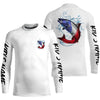 Maxcorners Personalized American Flag Chinook Salmon Fishing Shirts, Patriotic Salmon Long Sleeve Fishing Shirt LM0201