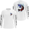 Maxcorners Personalized American Flag Musky Fishing Shirts, Patriotic Muskie Long Sleeve Fishing Shirts LM0501