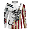 Maxcorners Fish reaper American Flag Custom Men Long Sleeve performance Fishing Shirts, Patriotic Fishing jerseys - LM0501
