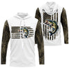 Maxcorners Personalized American Flag Bass Long Sleeve Fishing Camo Shirts, Patriotic Bass Fishing Jersey LM0201