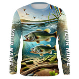 Maxcorners Custom Largemouth Bass Long Sleeve Fishing Shirts, Bass Fishing Tournament Shirt MT2108