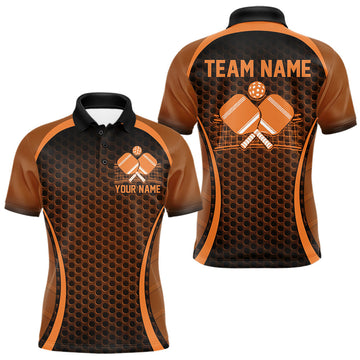 Maxcorners Custom Orange Pickleball Shirts For Men, Men's Pickleball Outfit Pickleball Team Shirts LM1202