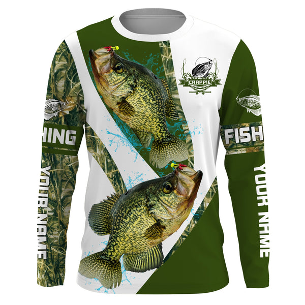 Maxcorners Customized Name Crappie Fishing Camo 3D Shirts