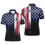 Maxcorners Dripping American Flag Bowling Jersey Customized Name, Team Name 3D Shirt