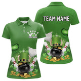 Maxcorners Custom Green St Patrick'S Day Bowling Polo Shirts For Men, Women Saint Patrick Team Bowling Outfits