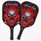 Maxcorners Custom Red Flame Skull Pickleball Paddle For Men And Women, Halloween Pickleball Paddles Pickleball Gifts