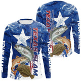Maxcorners Custom Texas Slam Redish, Trout,Flounder Long Sleeve Performance Sun Protection Fishing Shirts LM0607