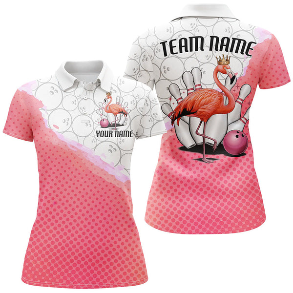 Maxcorners Pink Flamingo Bowling Jersey Customized Name 3D Shirt