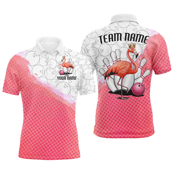 Maxcorners Pink Flamingo Bowling Jersey Customized Name 3D Shirt