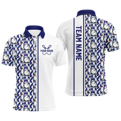 Maxcorners Blue Argyle Custom Bowling Polo Shirts Custom Bowling Uniforms