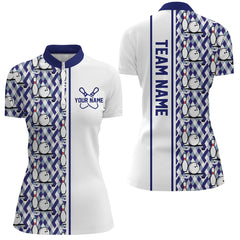Maxcorners Blue Argyle Custom Bowling Polo Shirts Custom Bowling Uniforms