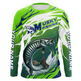 Maxcorners Musky Fishing Custom Long Sleeve Fishing Shirts, Muskie Fishing Tournament Shirts Fishing Jerseys MT2108