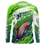 Maxcorners Rainbow Trout Fishing Custom Long Sleeve Fishing Shirts, Trout Fly Fishing Shirts Tournament Jerseys MT2108