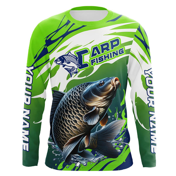 Maxcorners Carp Fishing Custom Long Sleeve Fishing Shirts, Carp Fishing Tournament Shirts Fishing Jerseys MT2108
