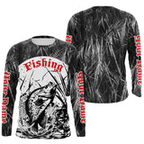 Maxcorners Crappie Fishing Gray Camo Custom 3D Full Printing Shirts, Crappie Long Sleeve Fishing Shirts LM2408