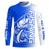 Maxcorners Custom Bass Fishing Long Sleeve Tournament Shirts, Bass Fishing Jerseys Fishing Gifts | Blue LM0201