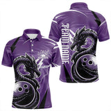 Maxcorners Black And Purple Custom Dragon Bowling Team Shirts For Men, Bowling Uniform