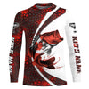 Maxcorners Canada Flag Bass Fishing Custom Long Sleeve Fishing Shirts, Bass Fishing Jerseys | Red Camo LM0201