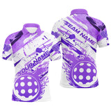 Maxcorners Purple Flame Pickleball Ball Custom Pickleball Polo Shirts For Men, Outdoor Pickleball Jerseys