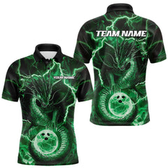Maxcorners Custom Green Thunder Lightning Dragon Darts Polo Shirts For Men, Team Uniform LM2408