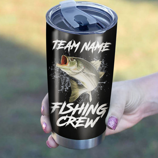 Maxcorners Striped Bass (Striper) Fishing Tumbler Crew Customize Name