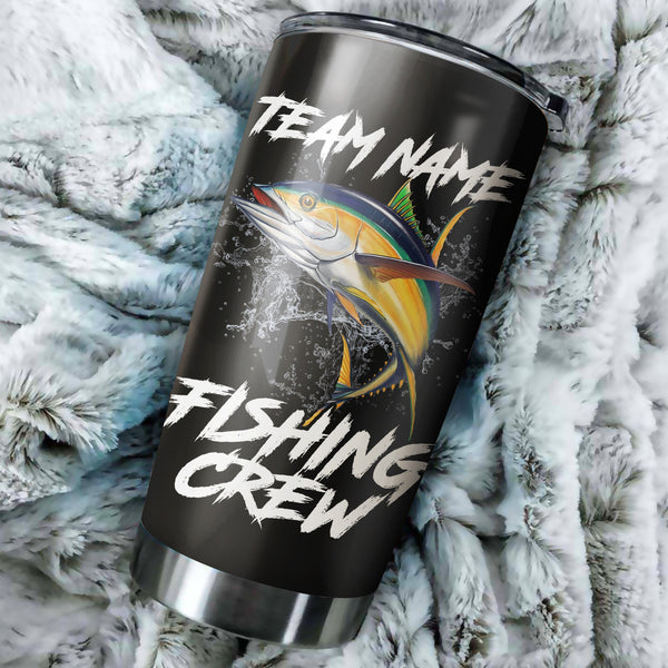 Maxcorners Personalized Team Name Fishing Tumbler Yellowfin Tuna Fishing