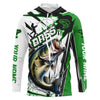 Maxcorners Largemouth Bass Custom Long Sleeve Tournament Fishing Shirts, Bass Fishing Jerseys | Green LM0201