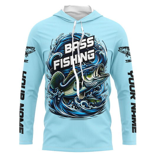 Maxcorners Custom Largremouth Bass Long Sleeve Tournament Fishing Shirts, Uv Protection Bass Fishing Shirt LM0201