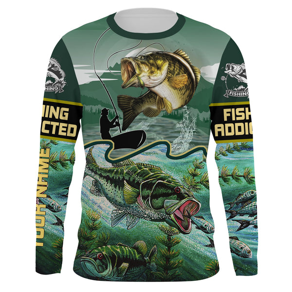 Maxcorners Customized Name Largemouth Bass Fishing 3D Shirts